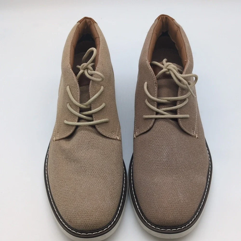 Madden Shoes Mens Dunkit Beige 10 Chukka Boots Faux Suede Ankle Lace Up